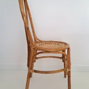 Vintage bamboo and cane chair, Thonet bistro style.