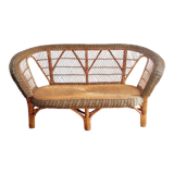 Banquette rotin et osier