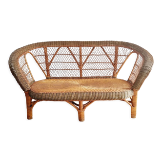 Banquette rotin et osier