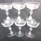 6 Louis XV style champagne glasses engraved with arabesques, baluster foot