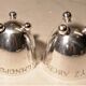 Vintage vase duo made of silver metal