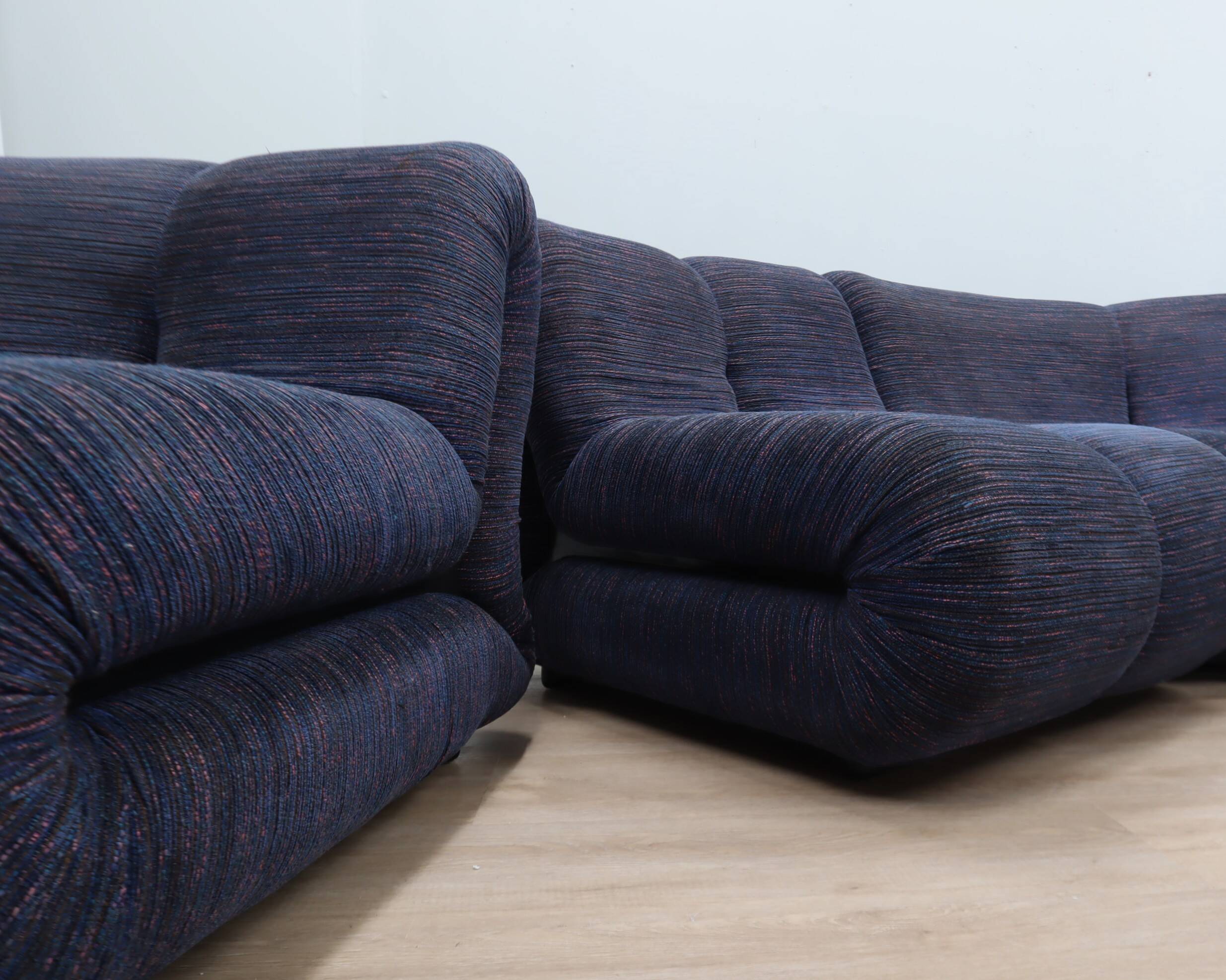 Claudio Vagnoni "Pagru" modular sectional sofa for 1P, 1970s (5 Pieces)