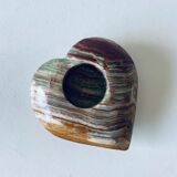 Heart candle holder in onyx