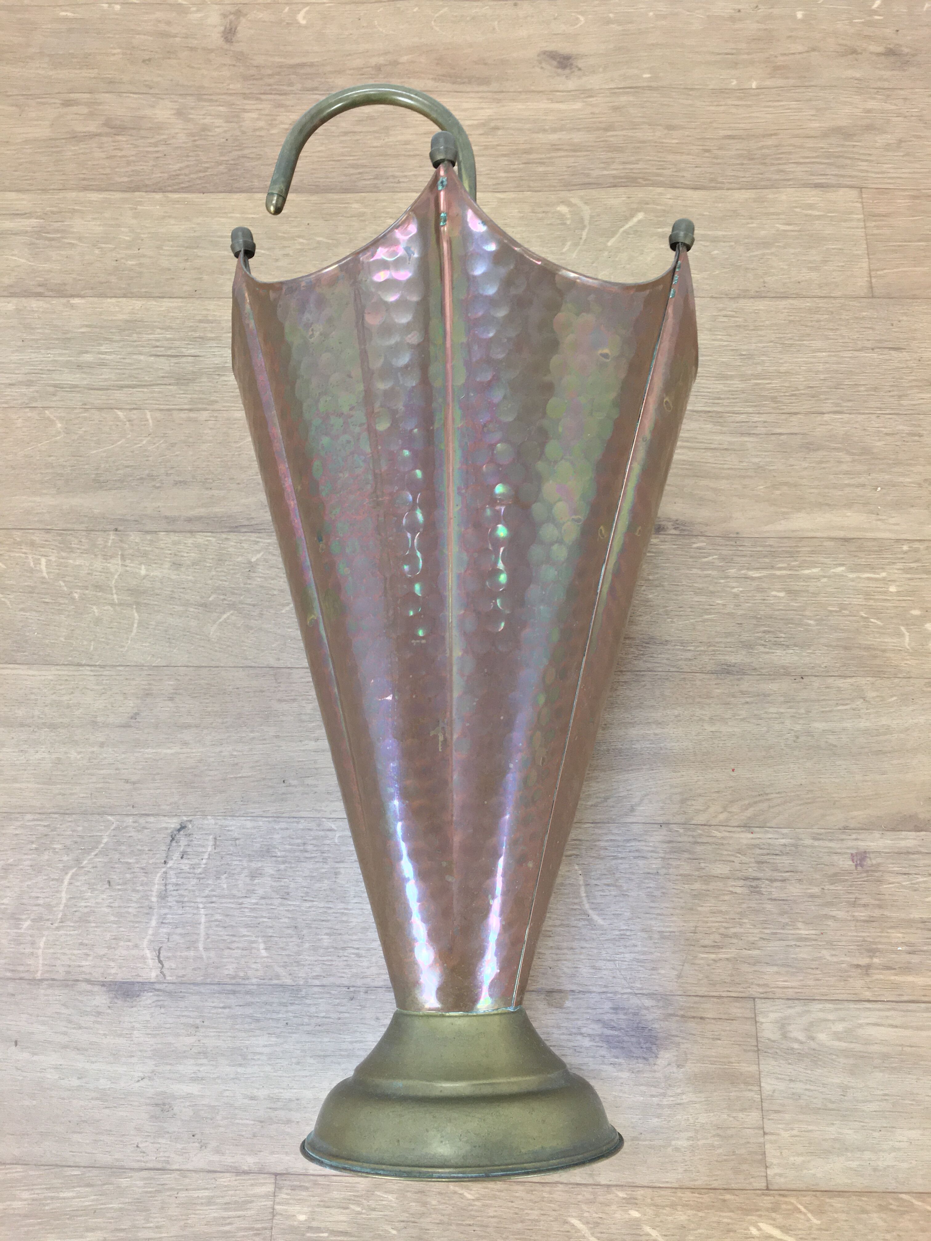 Copper 1950s umbrella holder