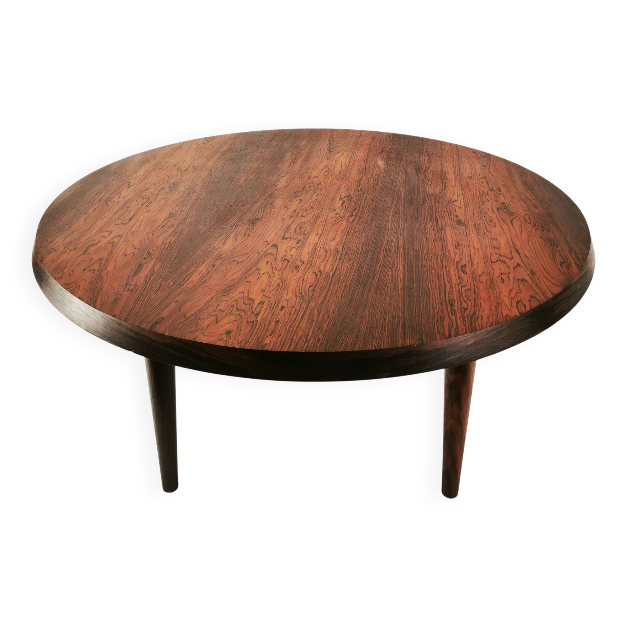 Round mid-century rosewood coffee table, Silkeborg, Denmark, 1960s.