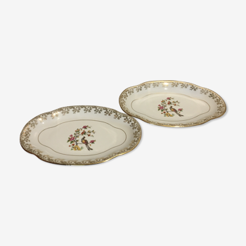 Paire de raviers en porcelaine