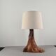 Brutalist stump lamp in olive wood 1950
