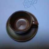 5 Cups with sandstone saucers