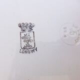 Set of 3 vintage flat plates from the Longwy factory, Floreal model