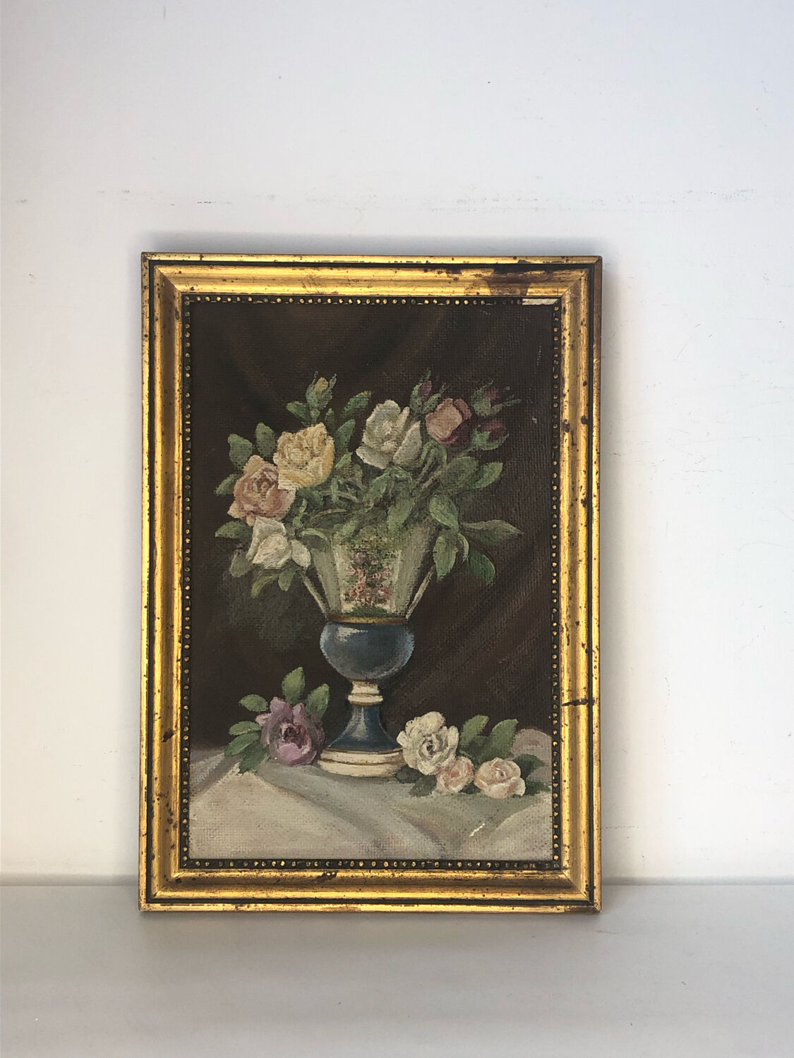 Tableau naif bouquet de fleurs