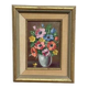 Oil on Canvas Laid on Panel “ Vase” by Sascher, Vintage & Framed 22×27cm