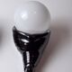 Black ceramic snail and white opaline sconce, France, 1980