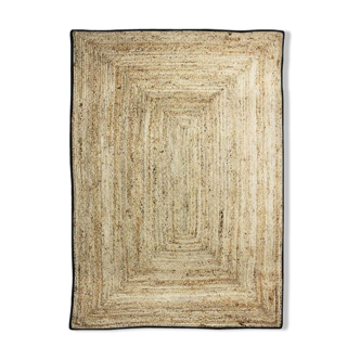 Tapis en jute 120x170 cm contour noir