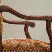 Sheep Bone Armchair in solid wood and 19th-century upholstery