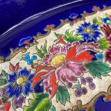 Oblong hollow dish in Longwy earthenware MP Chevallier Renaissance