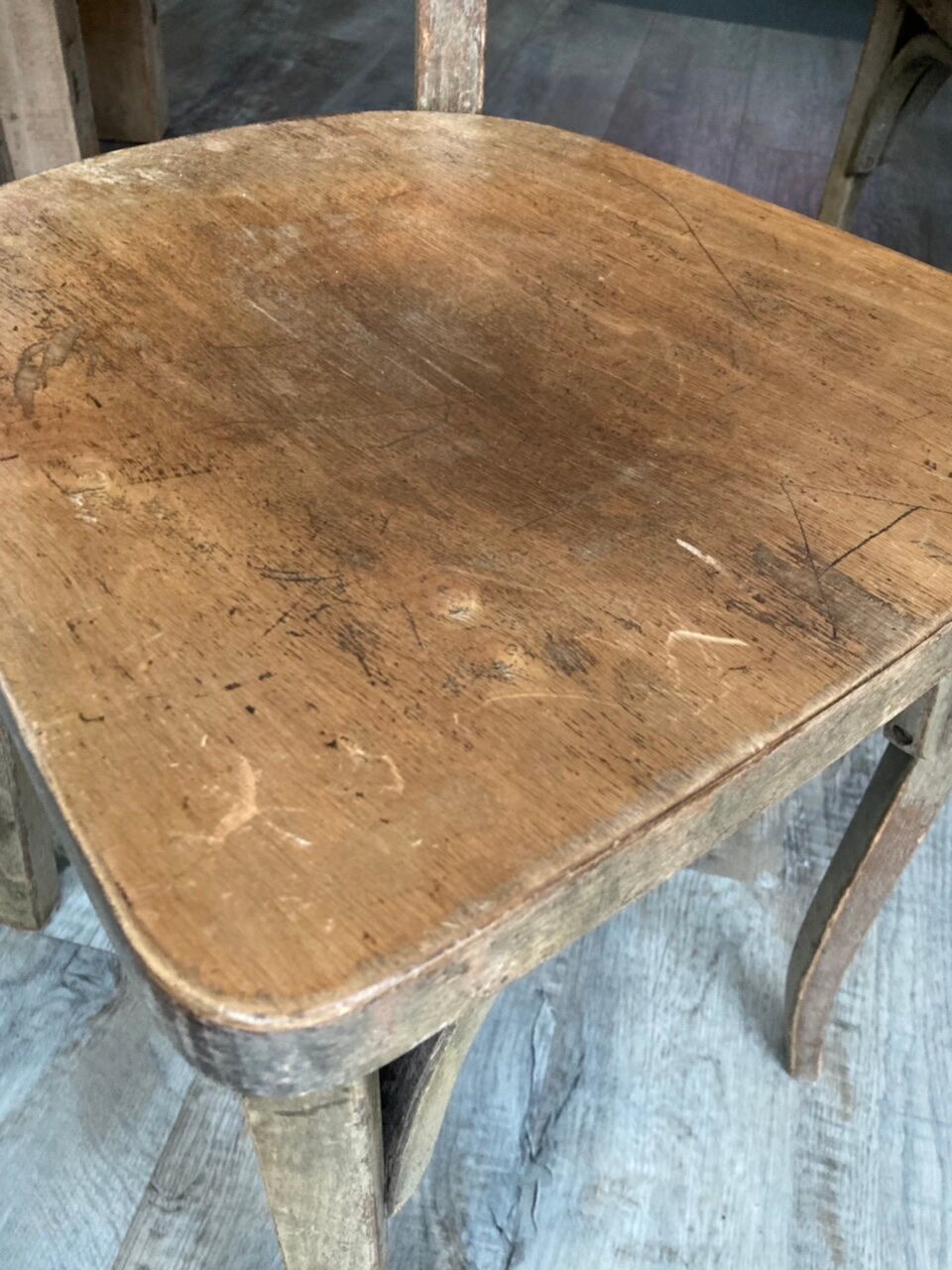 Set of 4 antique bistro chairs