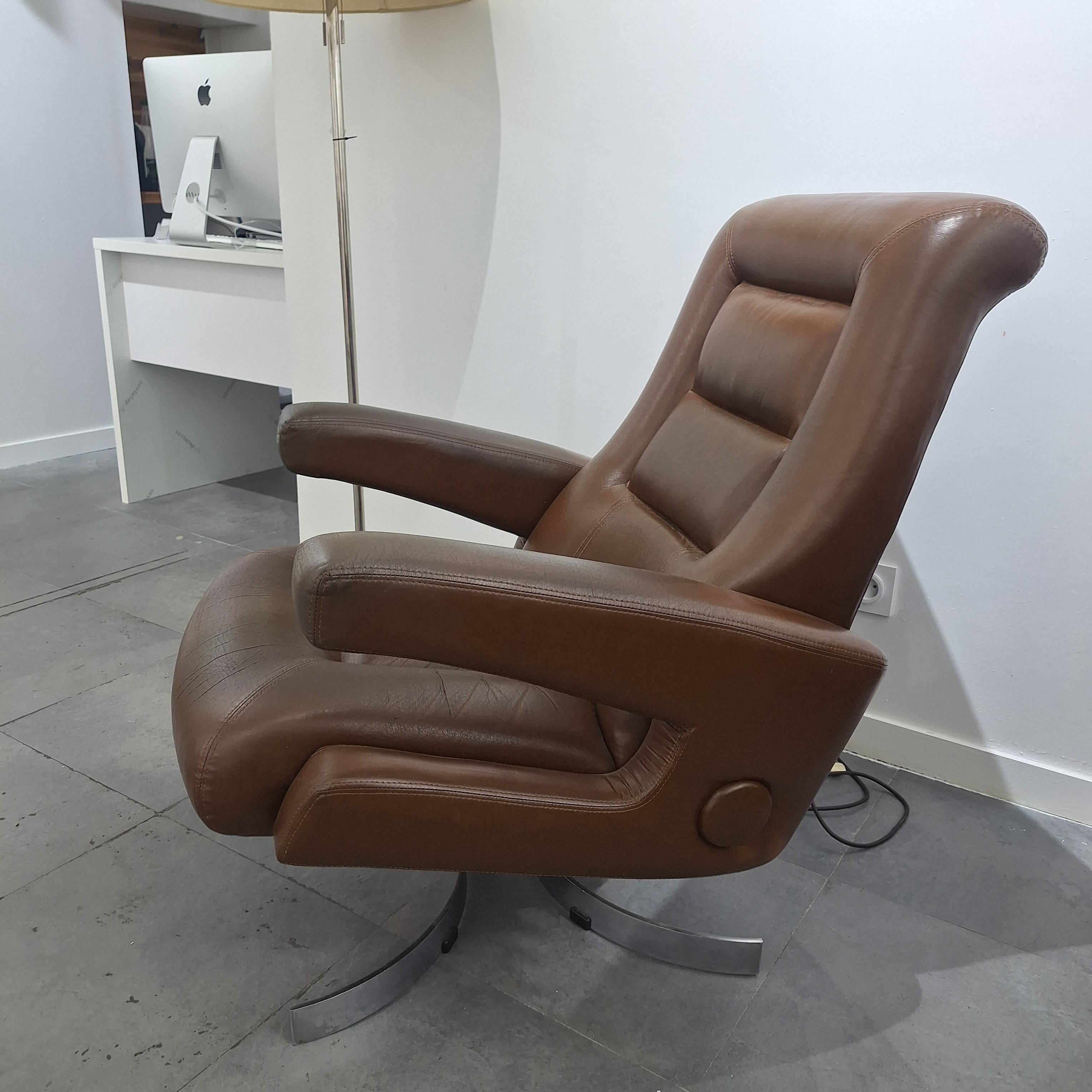 60s leather armchair