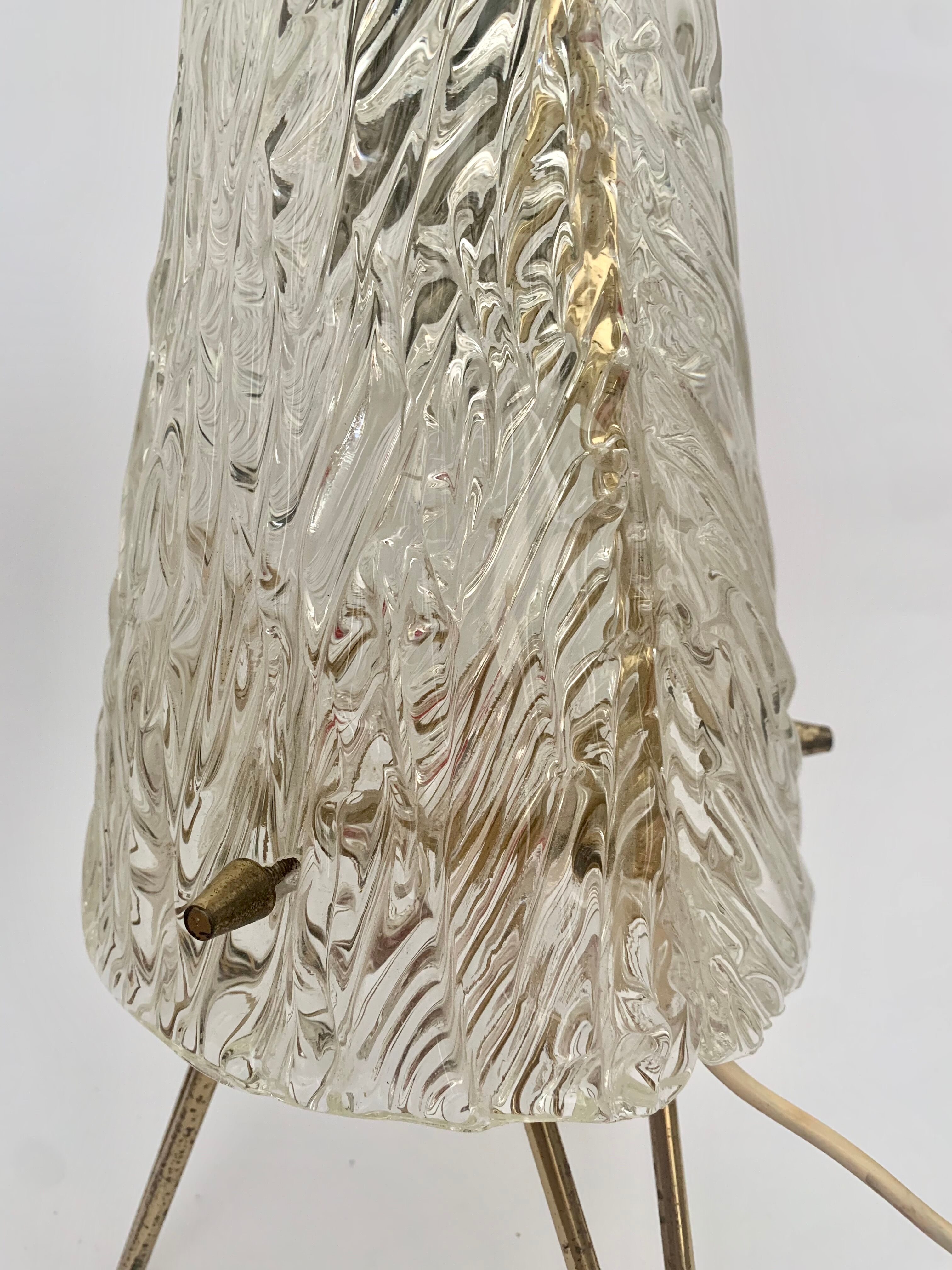 Ice Glass Table Lamp by J.T. Kalmar, Austria