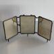 Art Deco 3 Nickel-plated glass covers Table or wall mirror, 1940s, Italy