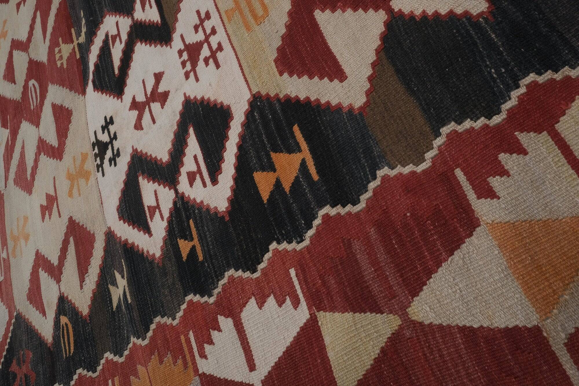 Vintage Turkish hallway rug 140x369 cm