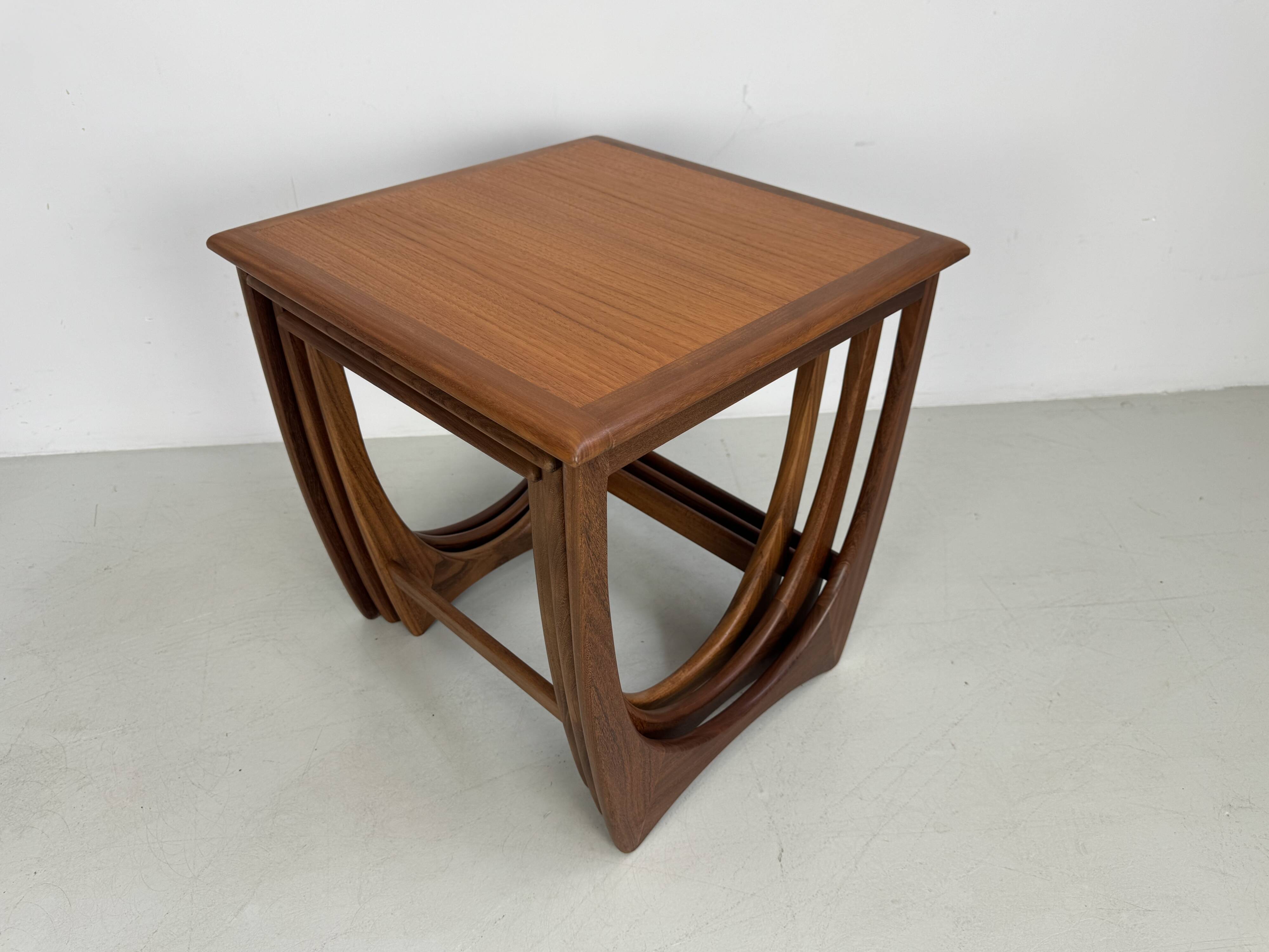 Vintage G-Plan nesting table set designed by V. Wilkins in the 1960s.