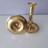 Duo of brass candlesticks
