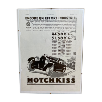 Affiche publicitaire Hotchkiss 7 mars 1931