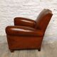 Fauteuils club ancien en crin dossier moustache