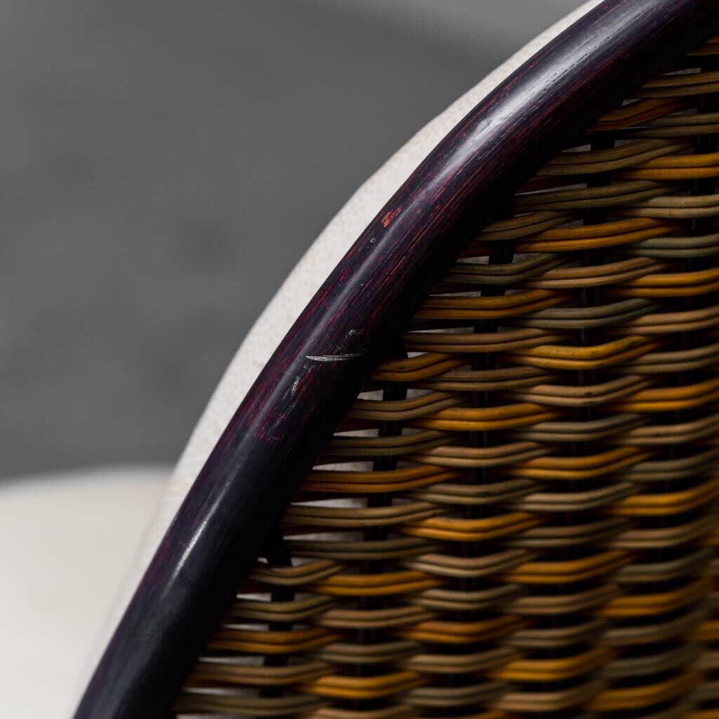 Garden armchair in 60s rattan wood