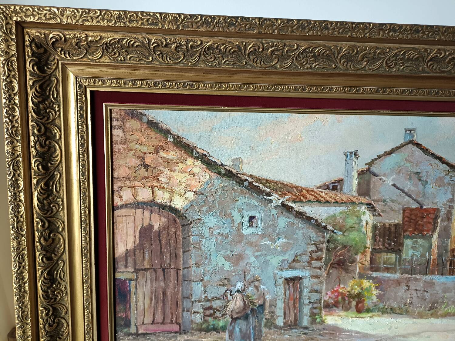 Henri Dufour - Oil on canvas, signed - Peasant couple
