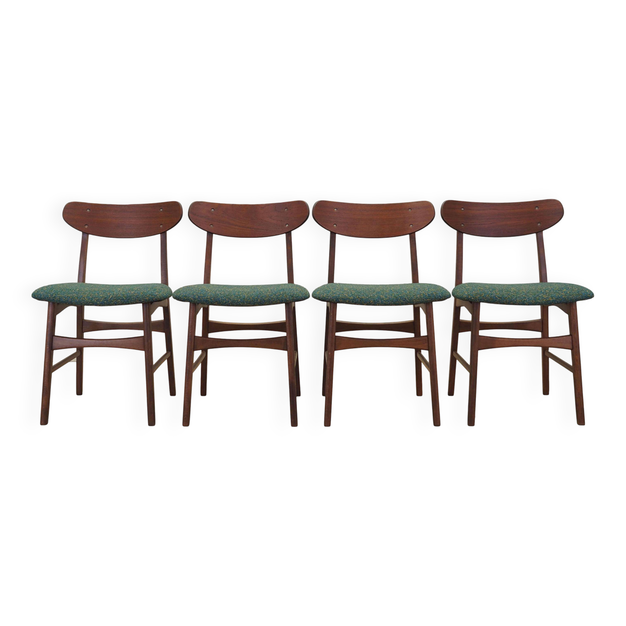 Set of four teak chairs, Danish design, 1970s, production: Denmark