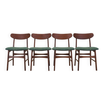 Set of four teak chairs, Danish design, 1970s, production: Denmark