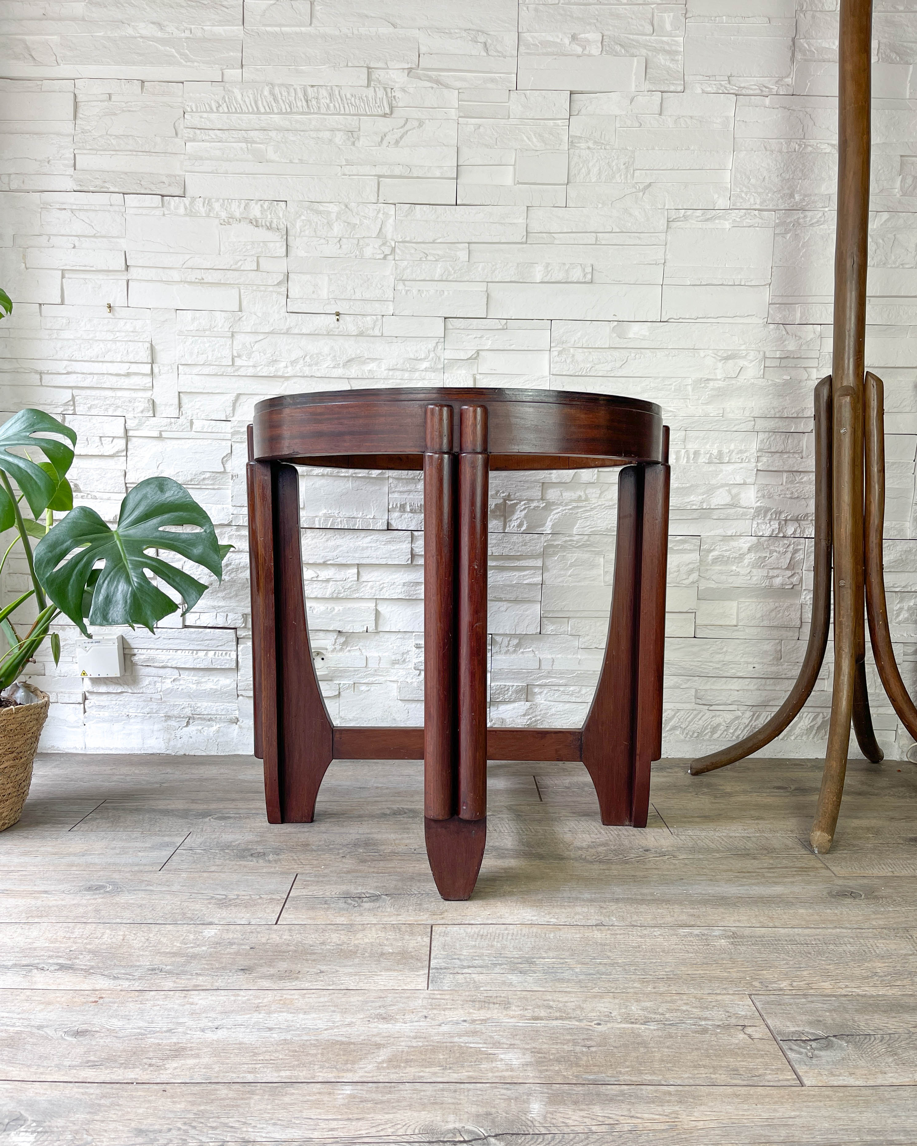 Table basse guéridon art déco en palissandre, 1920s