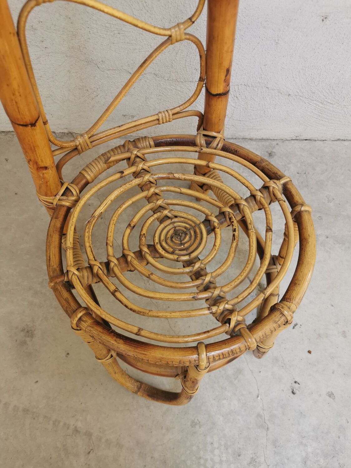 Chaise rotin vintage Dirk Von Sliedregt