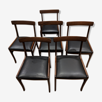 6 chaises de Ole Wanscher pour Poul Jeppesens Møbelfabrik. Vers 1960