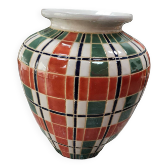 Contemporary enameled vase