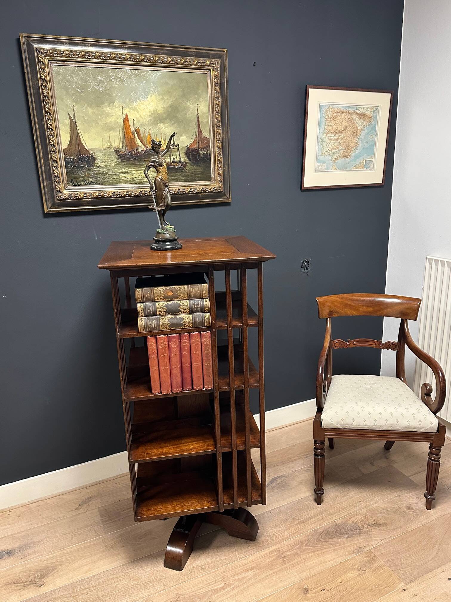 Antique revolving bookcase
