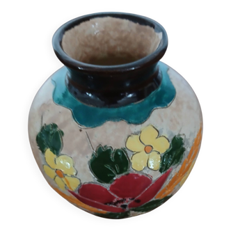 Vase Vallauris Massier with flower patterns