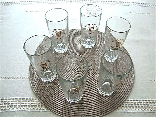 6 old beer glasses from the 80s