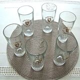 6 old beer glasses from the 80s