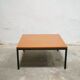 Vintage square modernist coffee table in teak and metal
