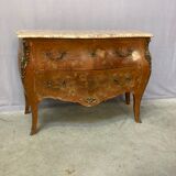 Louis XV style chest of drawers with marble top