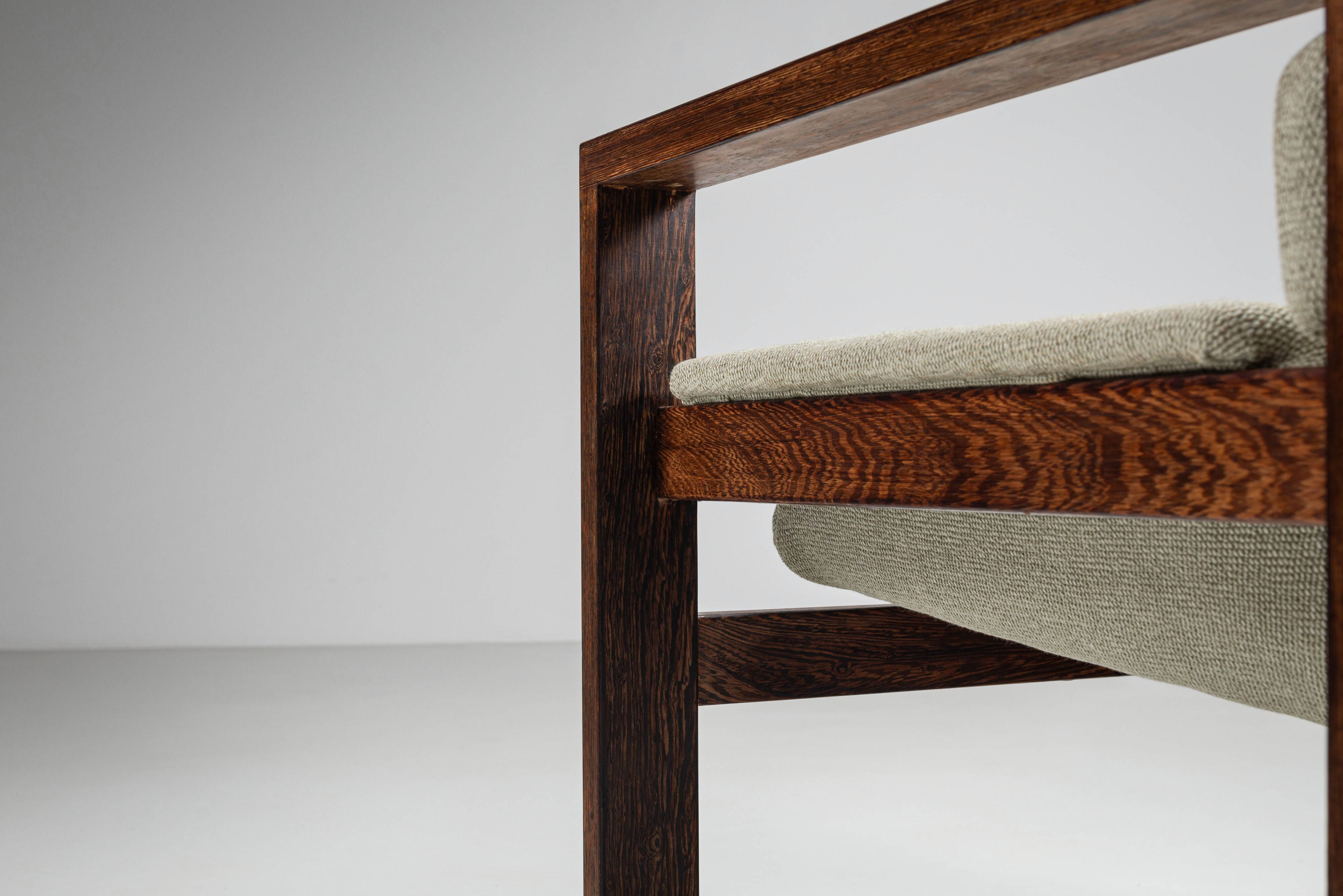 Fauteuil lounge en wengé de milieu de siècle