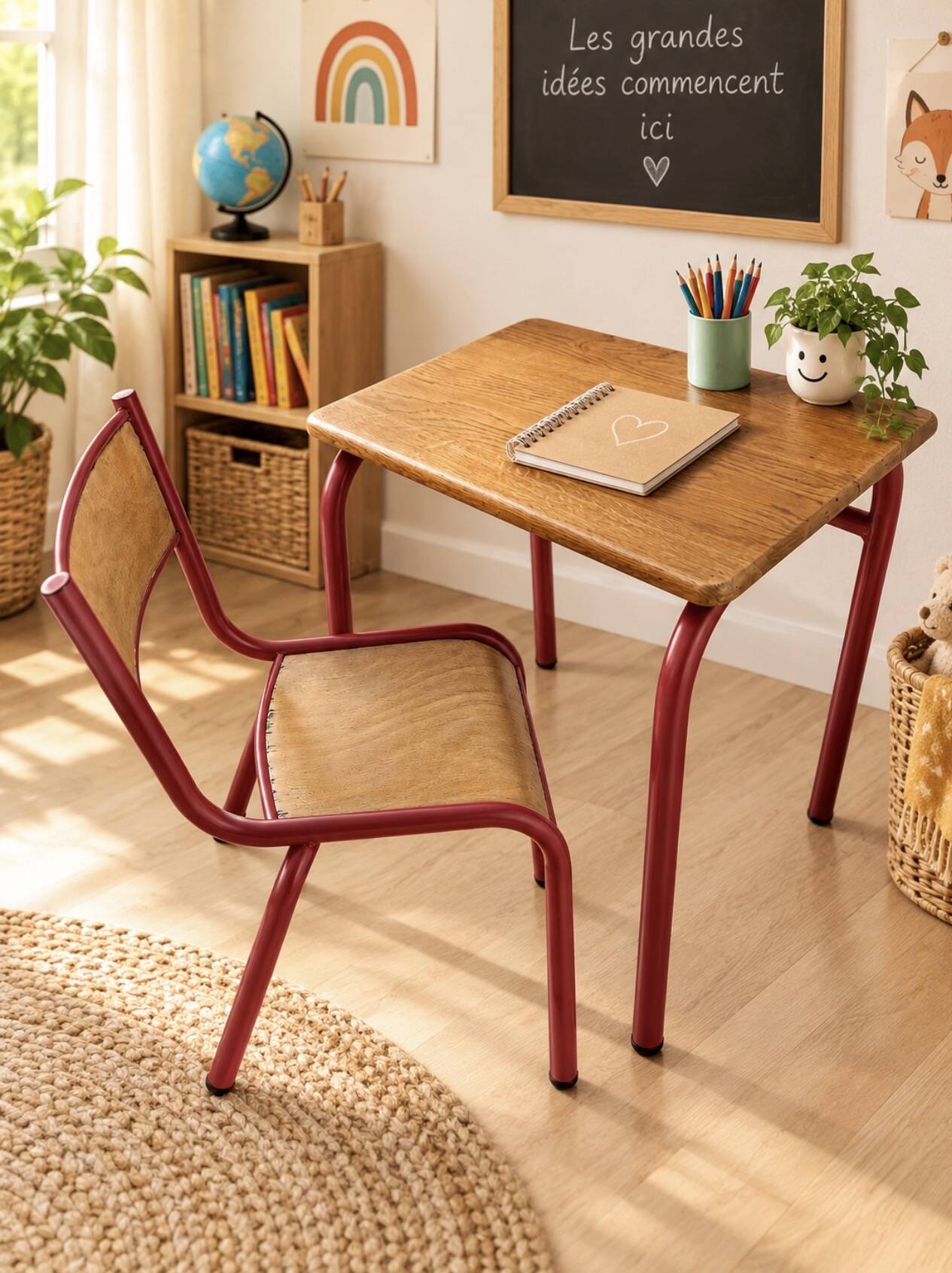 School desk and its chair