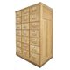 Wooden workshop cabinet with 21 labeled drawers (140 x 97 x 62cm)