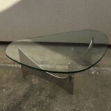 Table basse en verre et métal