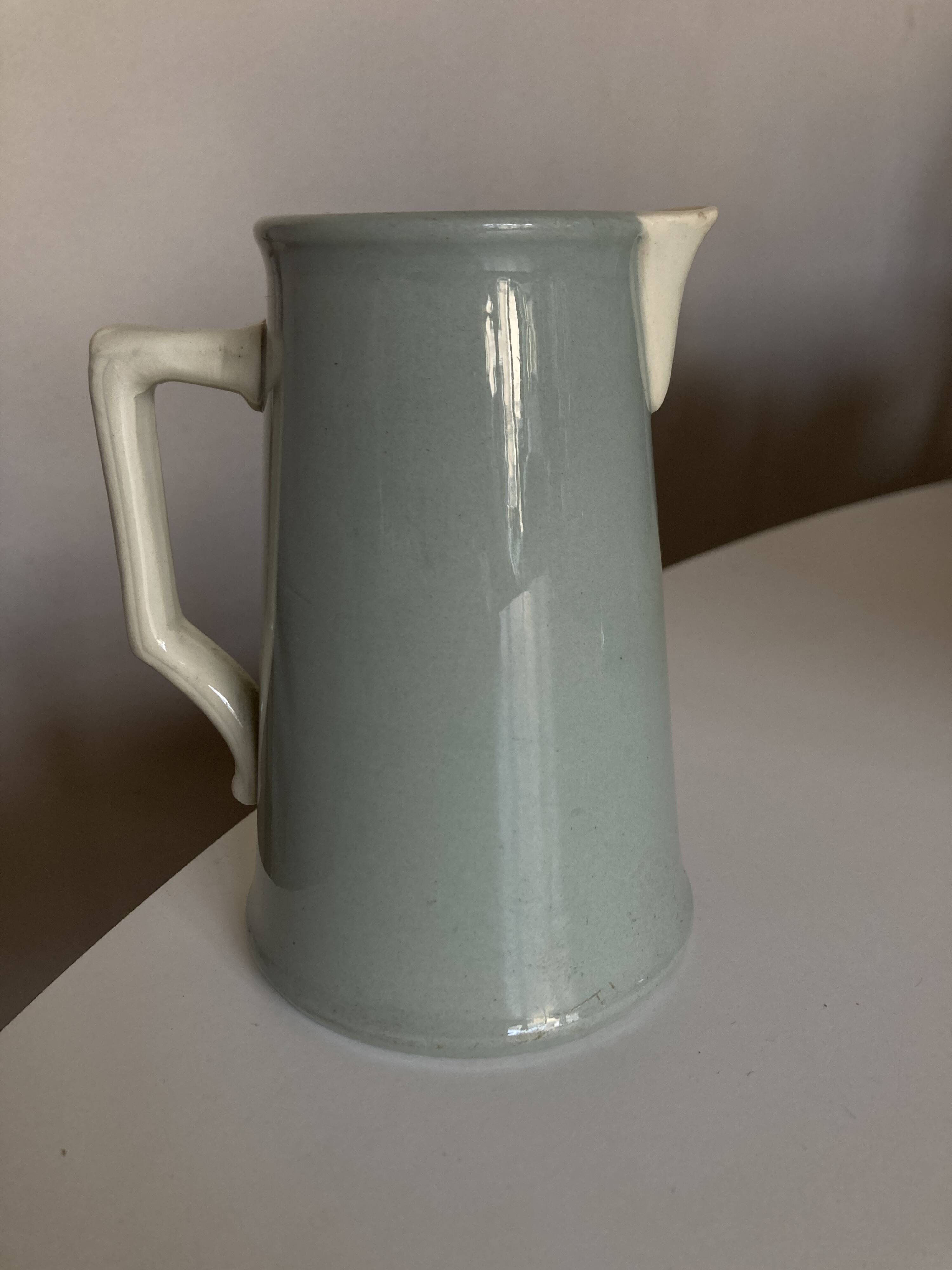 Sarreguemines Celadon neo classic pitcher 1950