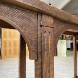 Oak console with white marble top 1970