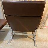 Lounge chair cuir marron