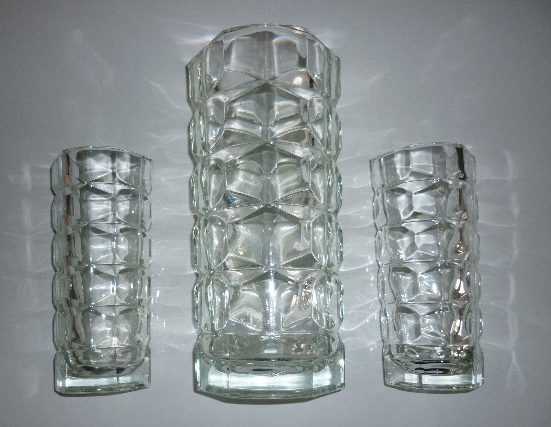 Art-deco triangular high vase